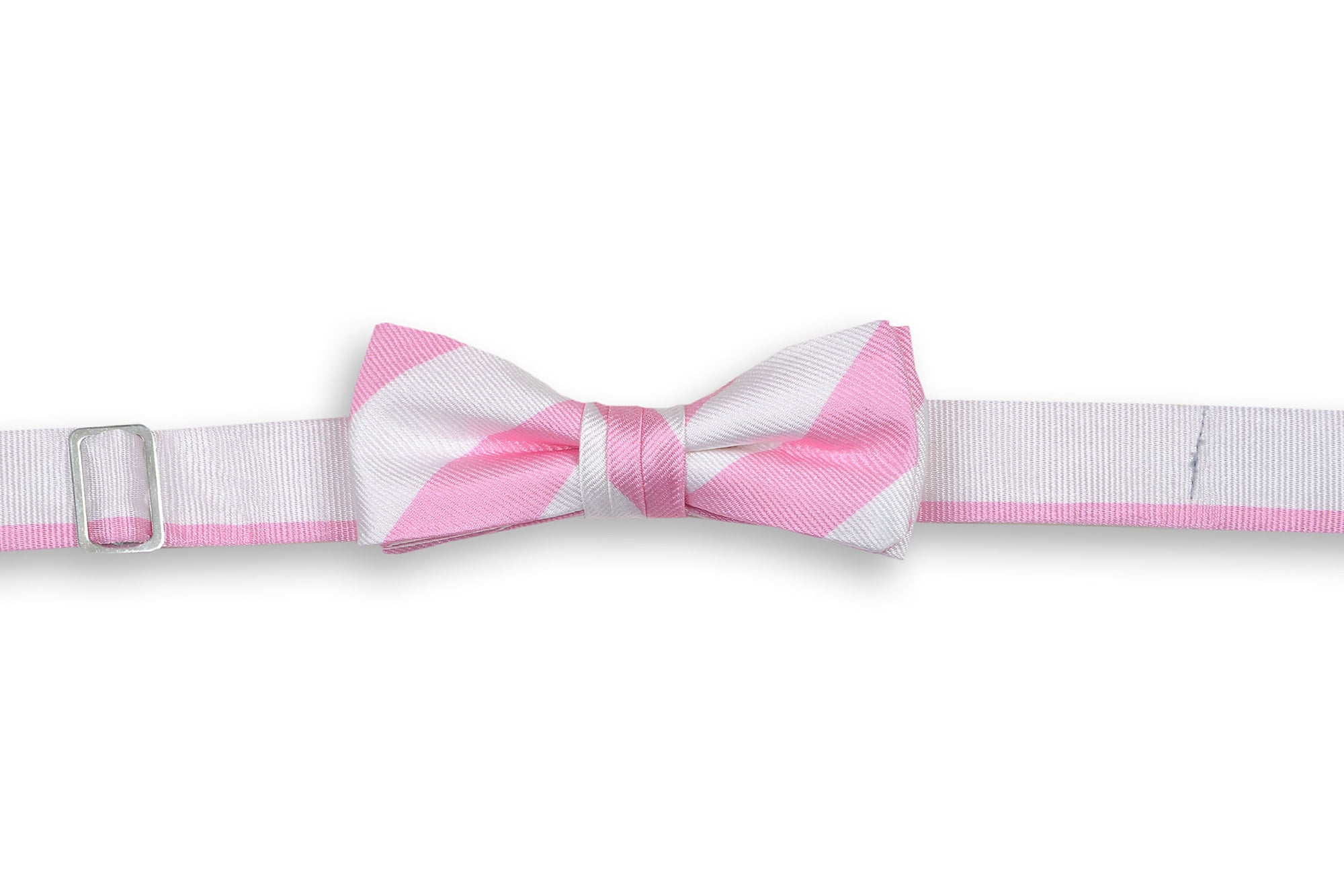 Pale Pink and White Stripe Boy's Bow Tie
