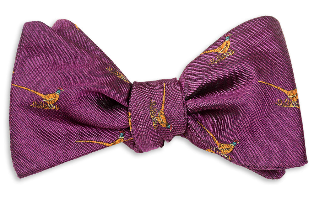 Plum Pheasant Bow Tie High Cotton