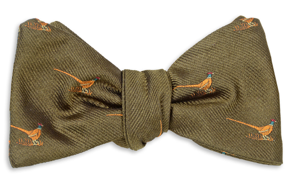 Olive Pheasant Bow Tie