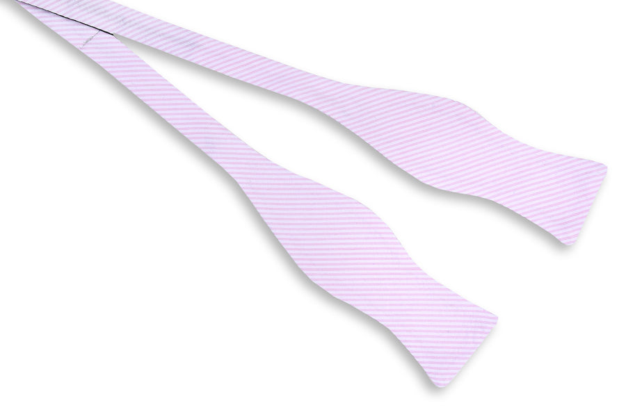 Southern Seersucker Stripe Bow Tie - Pink