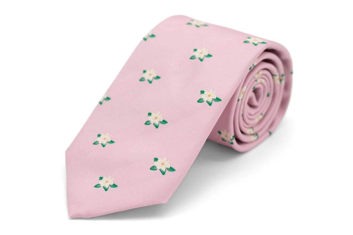 Magnolia Flower Necktie - Pink
