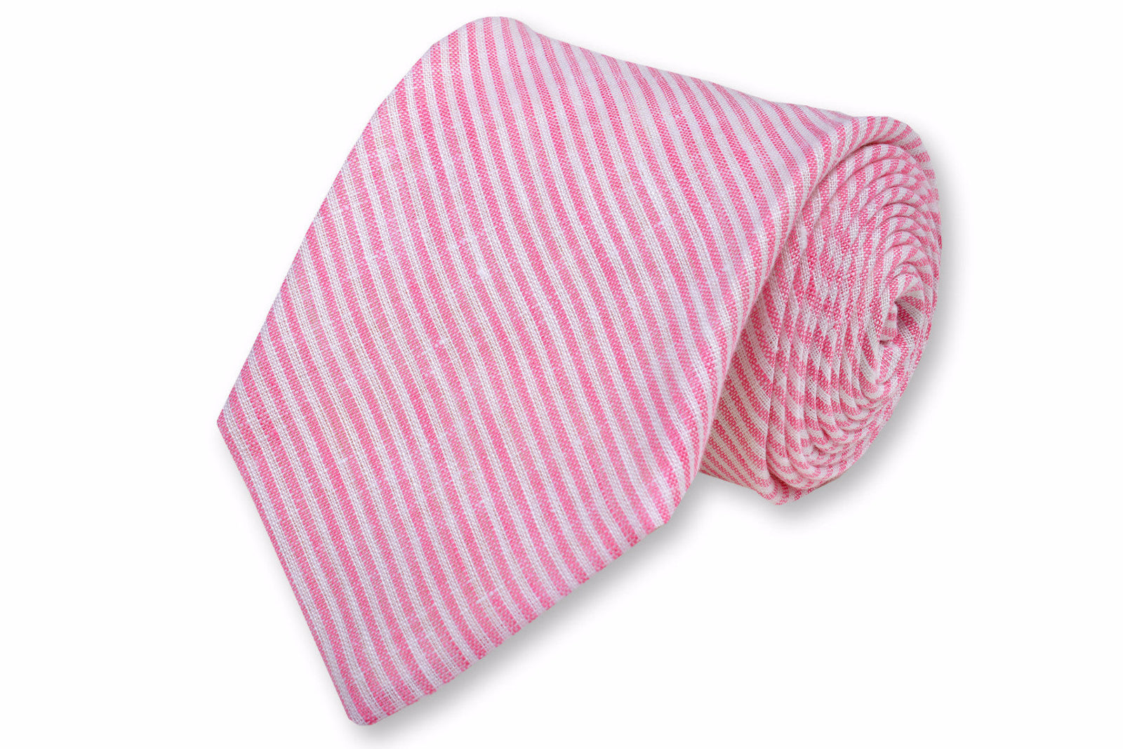 Riverfront Linen Necktie - Red and white stripe High Cotton