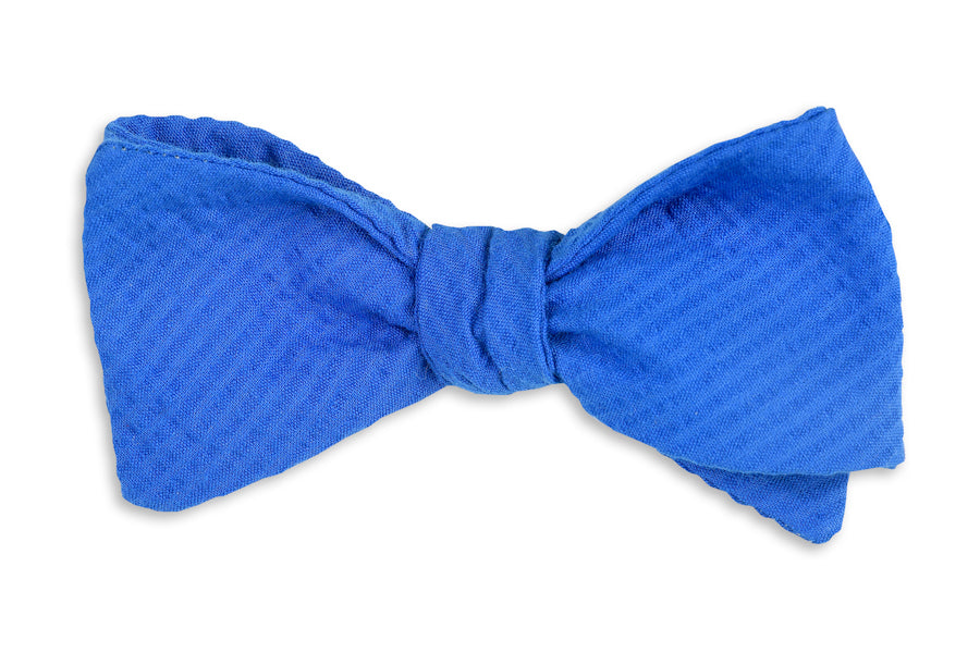 Southern Seersucker Bow Tie - Royal Solid High Cotton Ties