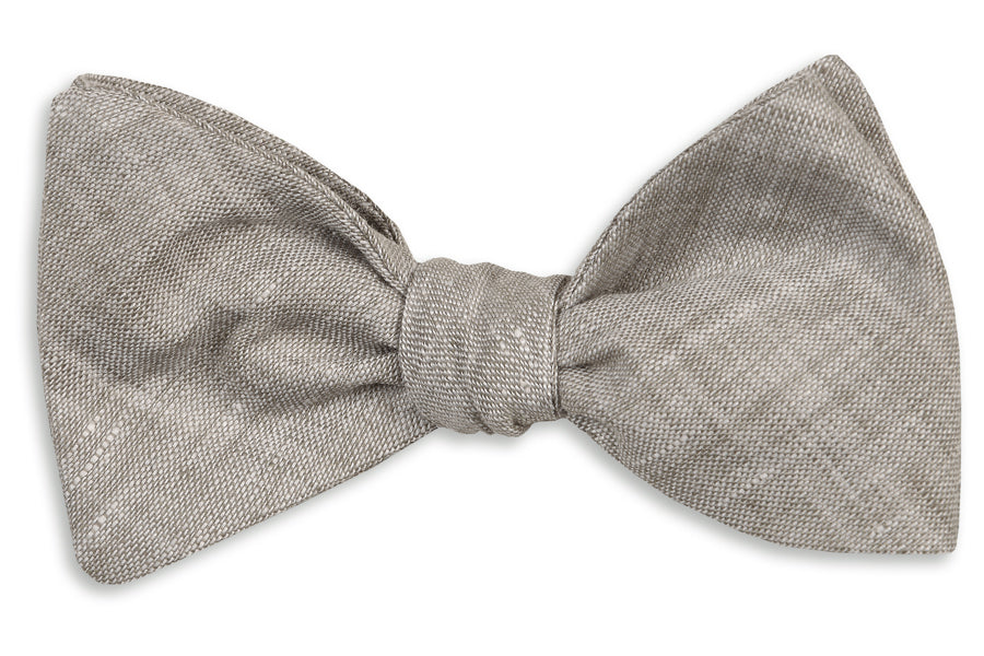 Sea Island Linen Bow Tie - Gray