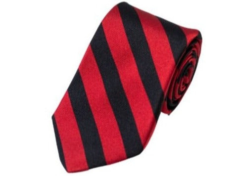 All American Stripe Necktie - Black and Red Stripe