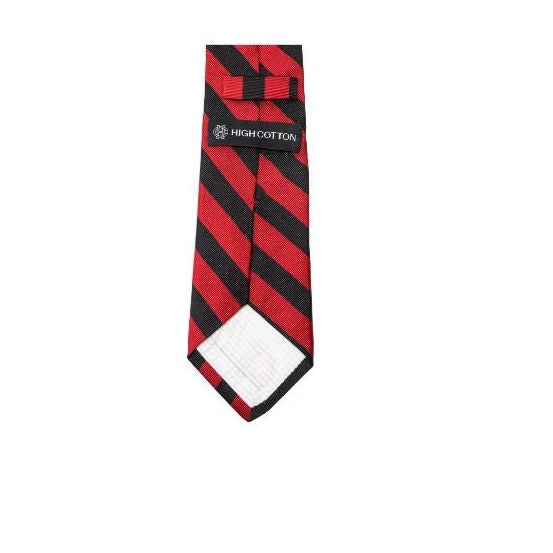 All American Stripe Necktie - Black and Red Stripe