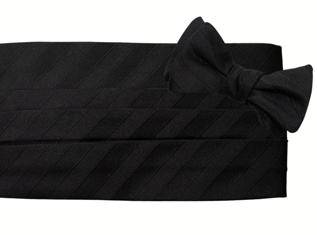 Gatsby Black Stripe Cummerbund Set High Cotton