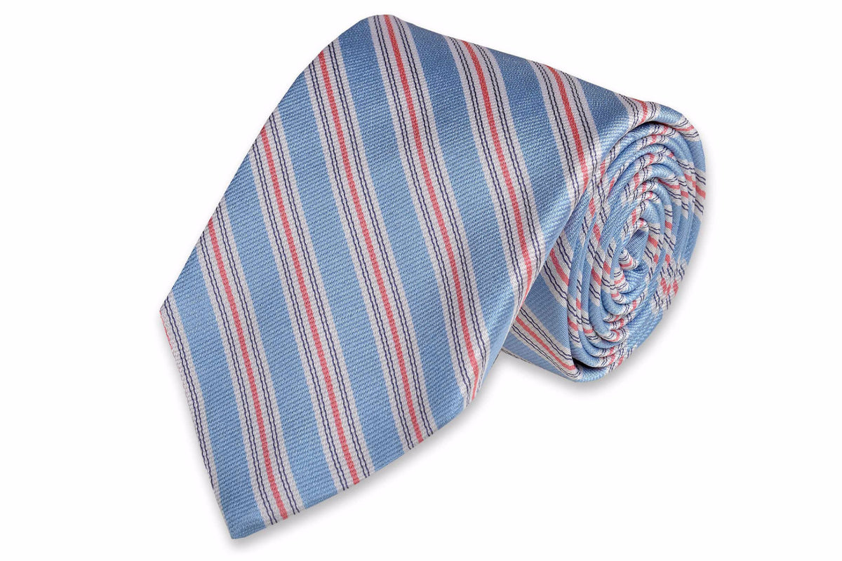 Spinnaker Stripe Necktie - Blue