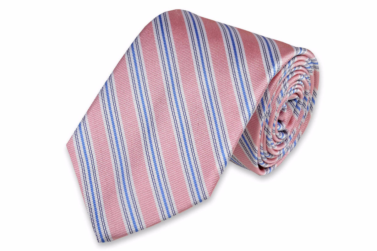 Spinnaker Stripe Necktie - Pink