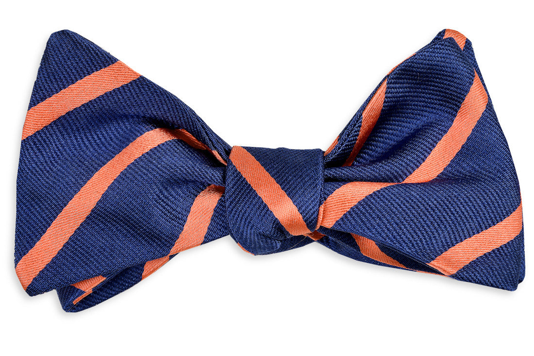 Sunday Brunch Stripe Bow Tie - Coral High Cotton