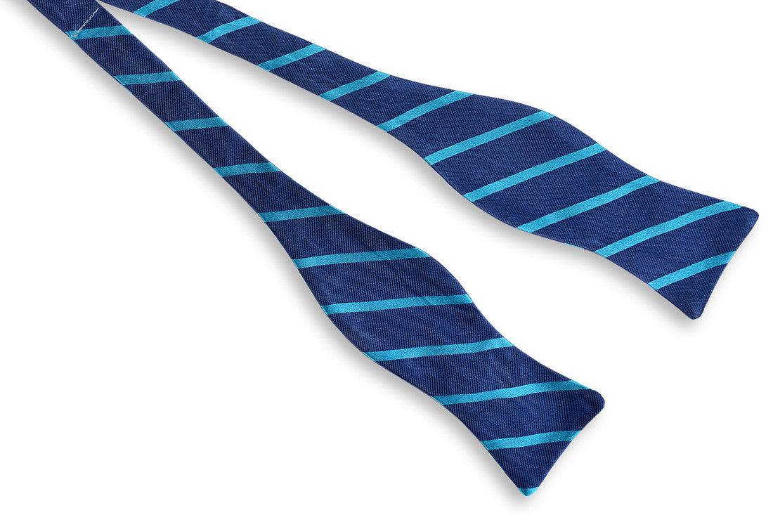 Sunday Brunch Stripe Bow Tie - Teal