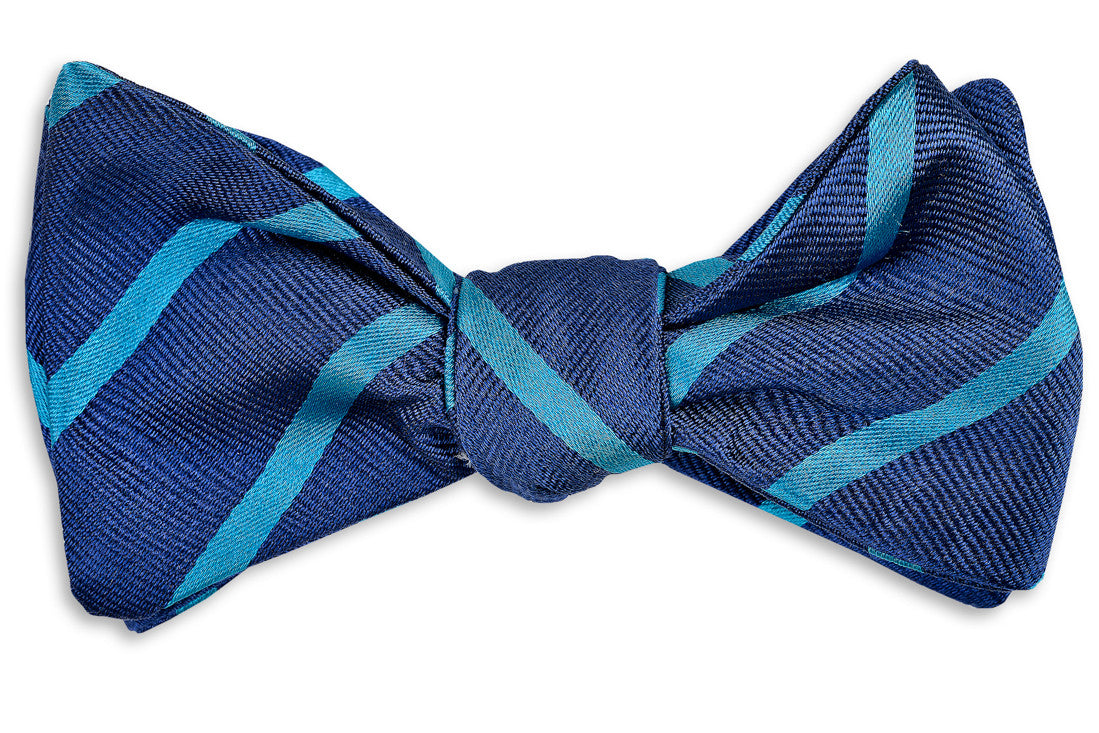 Sunday Brunch Stripe Bow Tie - Teal