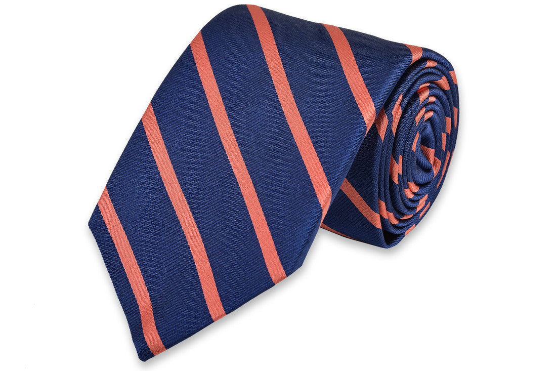 Sunday Brunch Stripe Necktie - Coral High Cotton Ties