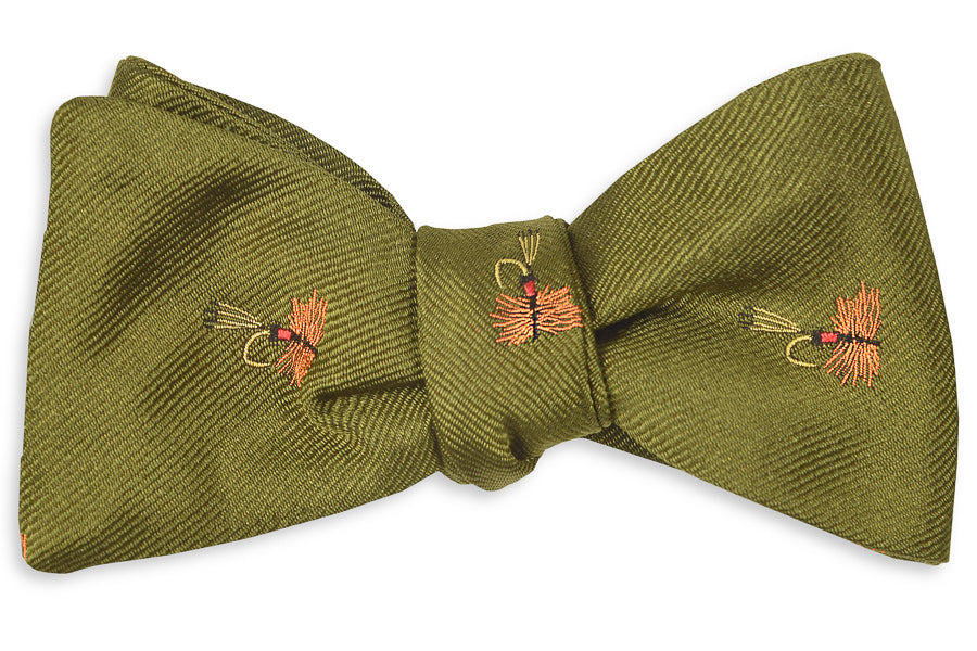 Moss Trout Fly Bow Tie