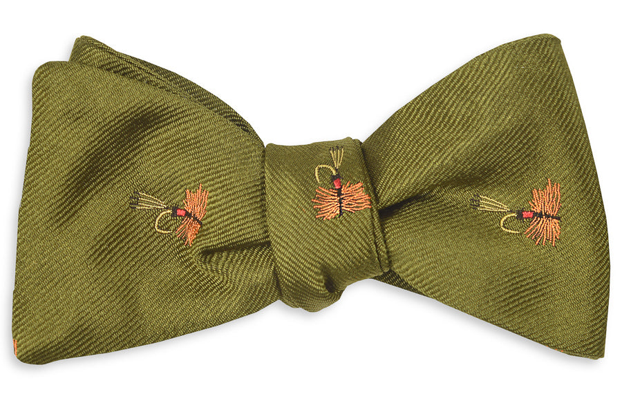 Moss Trout Fly Bow Tie High Cotton