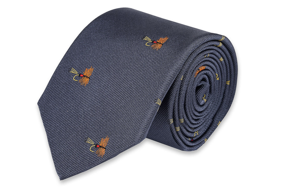 Trout Fly Necktie - Stream | Preppy Neckwear for Fishermen by High Cotton