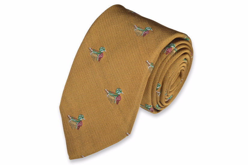 Wood Duck Necktie - Gold