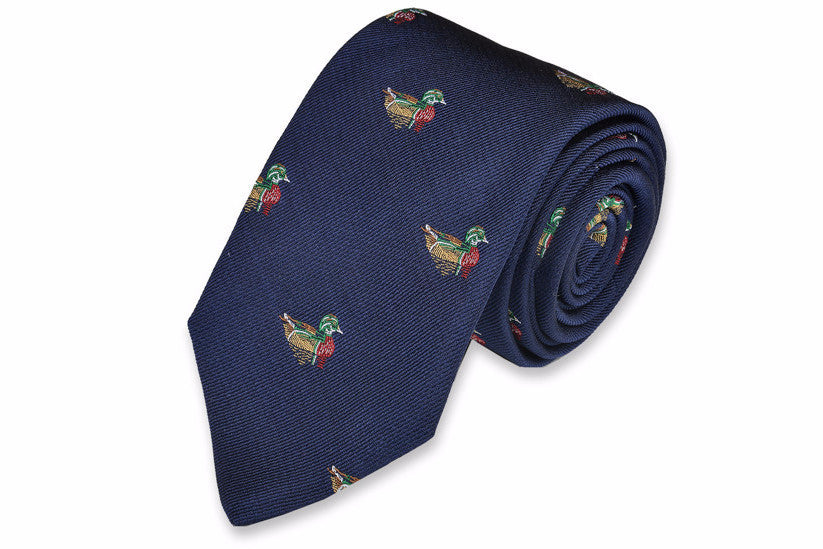 Wood Duck Necktie - Navy