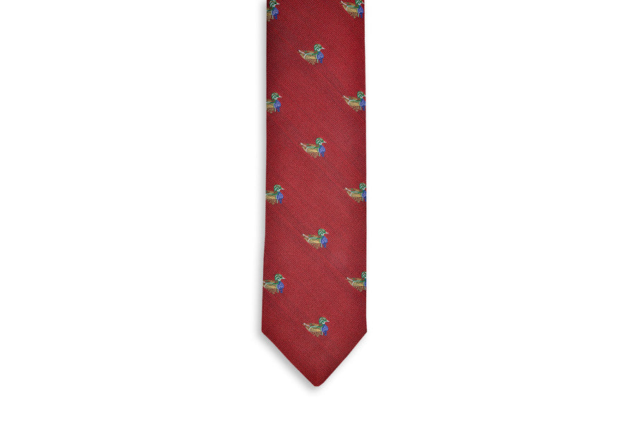 Wood Duck Necktie - Red