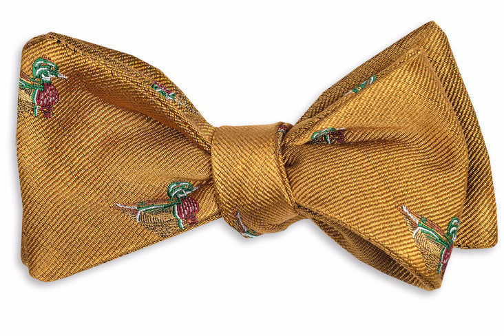 Wood Duck Bow Tie - Gold