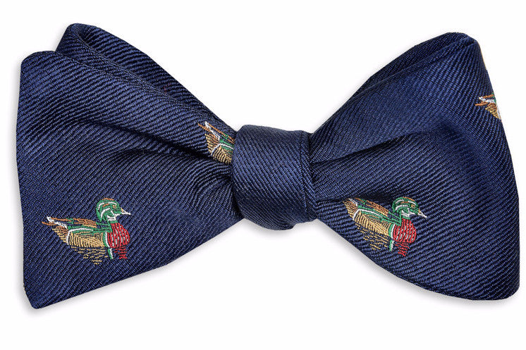 Wood Duck Bow Tie - Navy