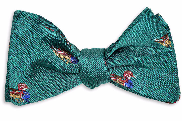Wood Duck Bow Tie - Teal High Cotton